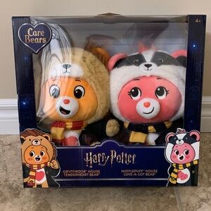 Care Bears Harry Potter Gryffindor and Hufflepuff Plush Set Tenderheart NEW Love